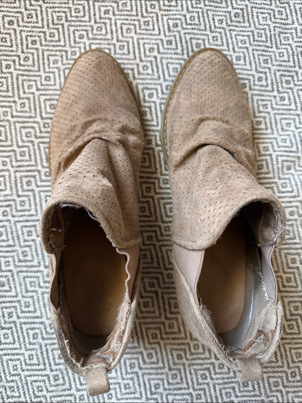 Report Women’s Suede Perforated Slip-On Ankle Boots - Taupe - Picture 5 of 16